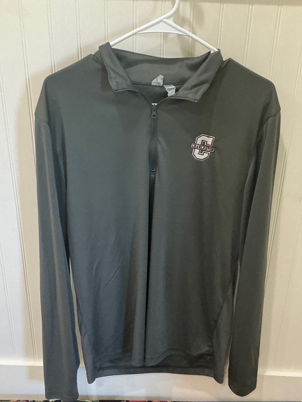 Charcoal Grey College of Charleston Men's Quarter-Zip Performance Pullover